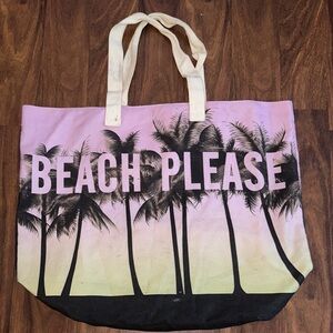 Forever 21 Pink and Black Palm Tree Tote